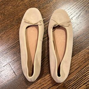 Tan suede ballet flats